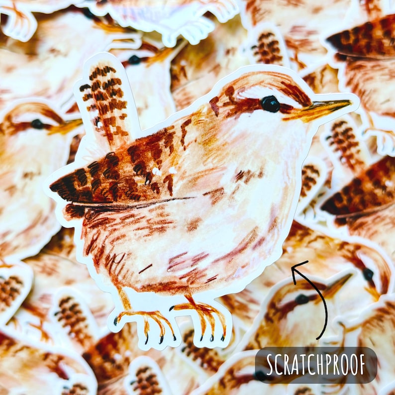 Wren Sticker Little Wren Sticker - Garden Bird Decal - Etsy