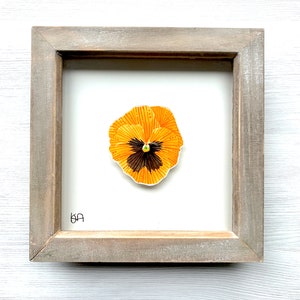 Orange & schwarze Stiefmütterchen Gemälde - Aquarell Blumen Kunst - Original botanische Kunstwerk - Cottagecore Wand-Dekor - Geschenk für Sie