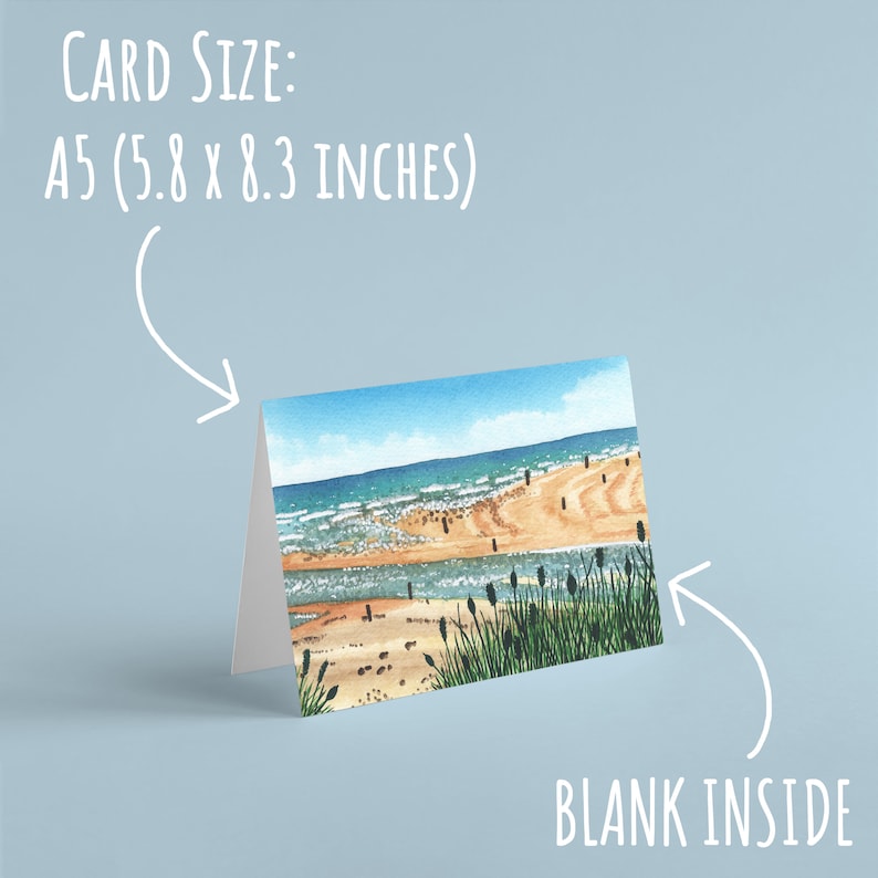 Beach birthday card, beach greetings card, coastal art A lovely seascape card perfect for a friend or family member image 3