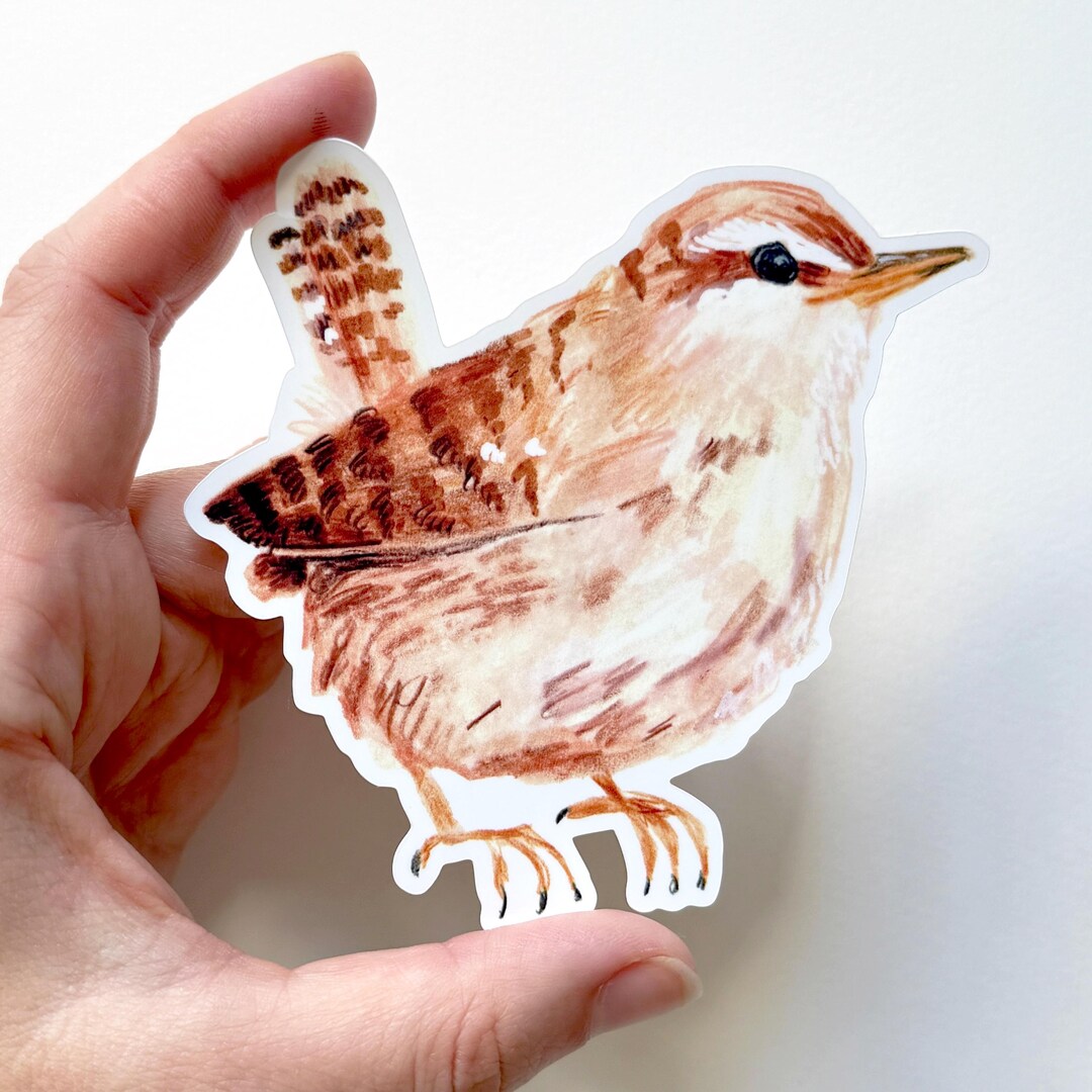 Wren Sticker Little Wren Sticker - Garden Bird Decal - Etsy
