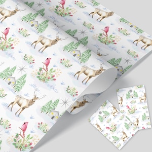 Winter wonderland wrapping paper, Christmas wrapping paper, Winter scene Lovely Christmas gift wrap to make those gifts extra special image 1