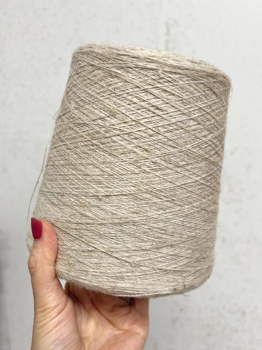 Cone de fio de linho natural, fio de linho não tingido para renda ...