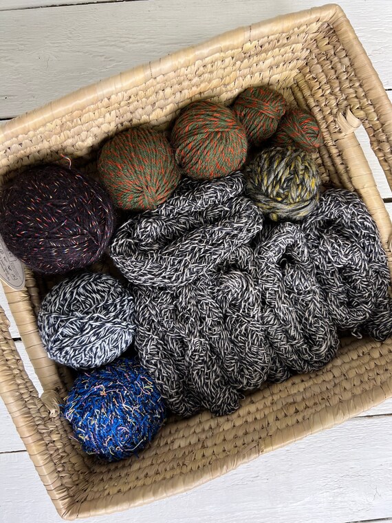 Lot De 4 Fils Crochet Coton Bleu Et Noir – Tailles Assorties, 11 Oz Total