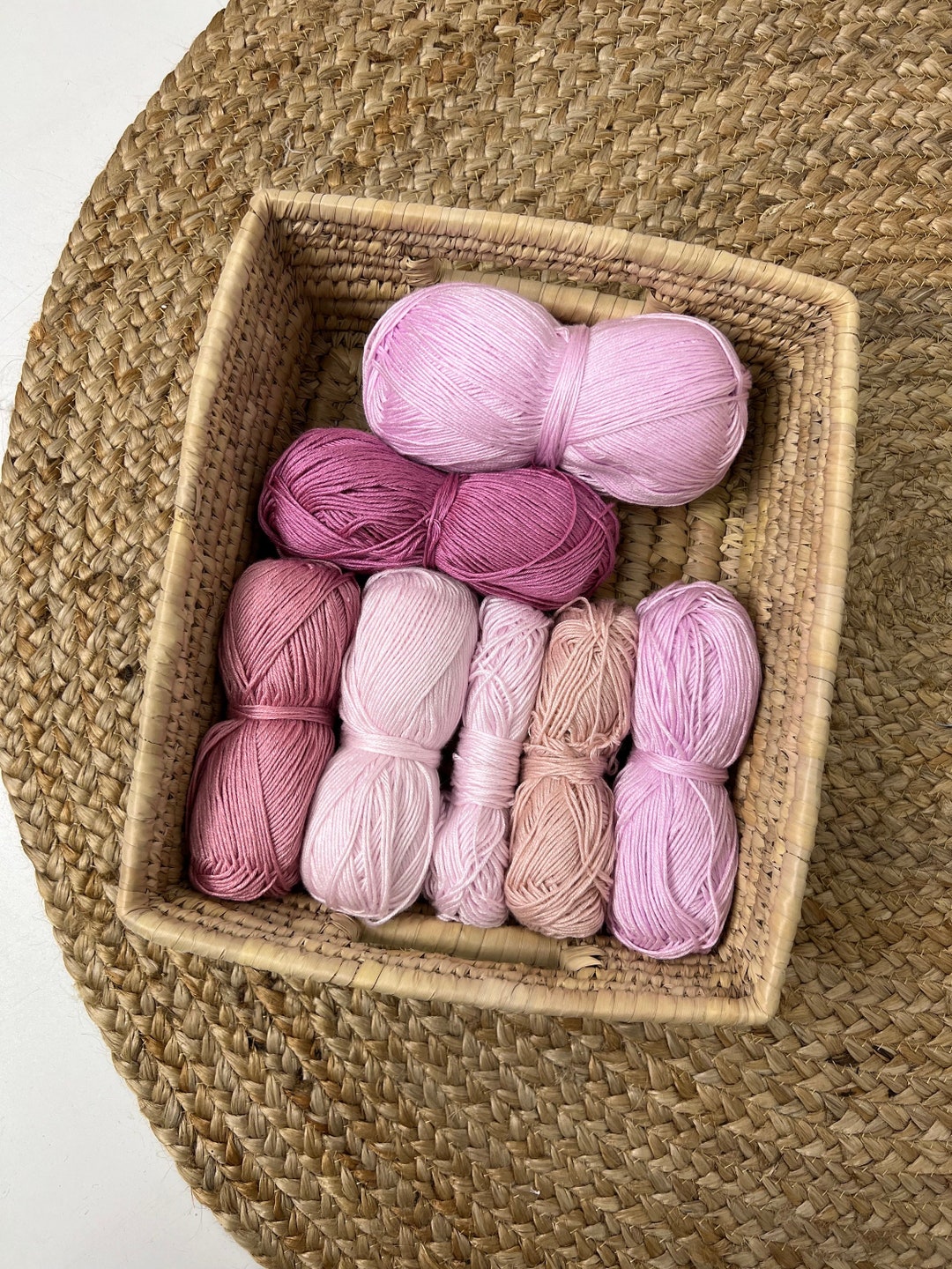 Pink Yarn Skeins, DK Weight Yarn, Acrylic Yarn for Crafts, Destash Yarn