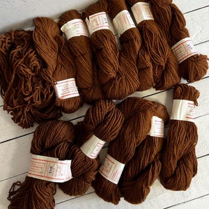 Vintage brown yarn, Bundle 1225g, Polypropylene yarn for rugs, bags & crafts, Retro brown rope yarn lot, Chunky yarn brown bulk.