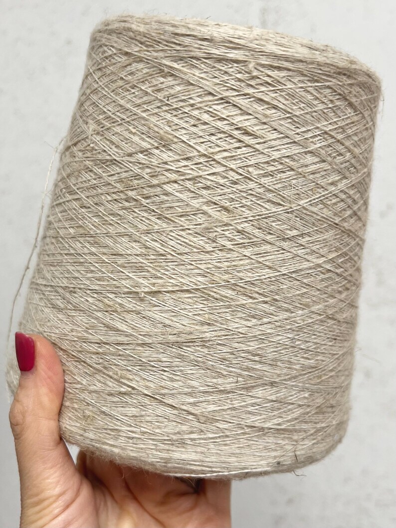 Cone de fio de linho natural, fio de linho não tingido para renda ...