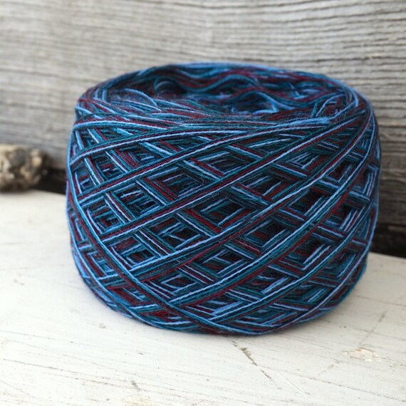 Multi Cotton Yarn Cakes in BLUE WINE, Sport DK Yarn for Crocheting