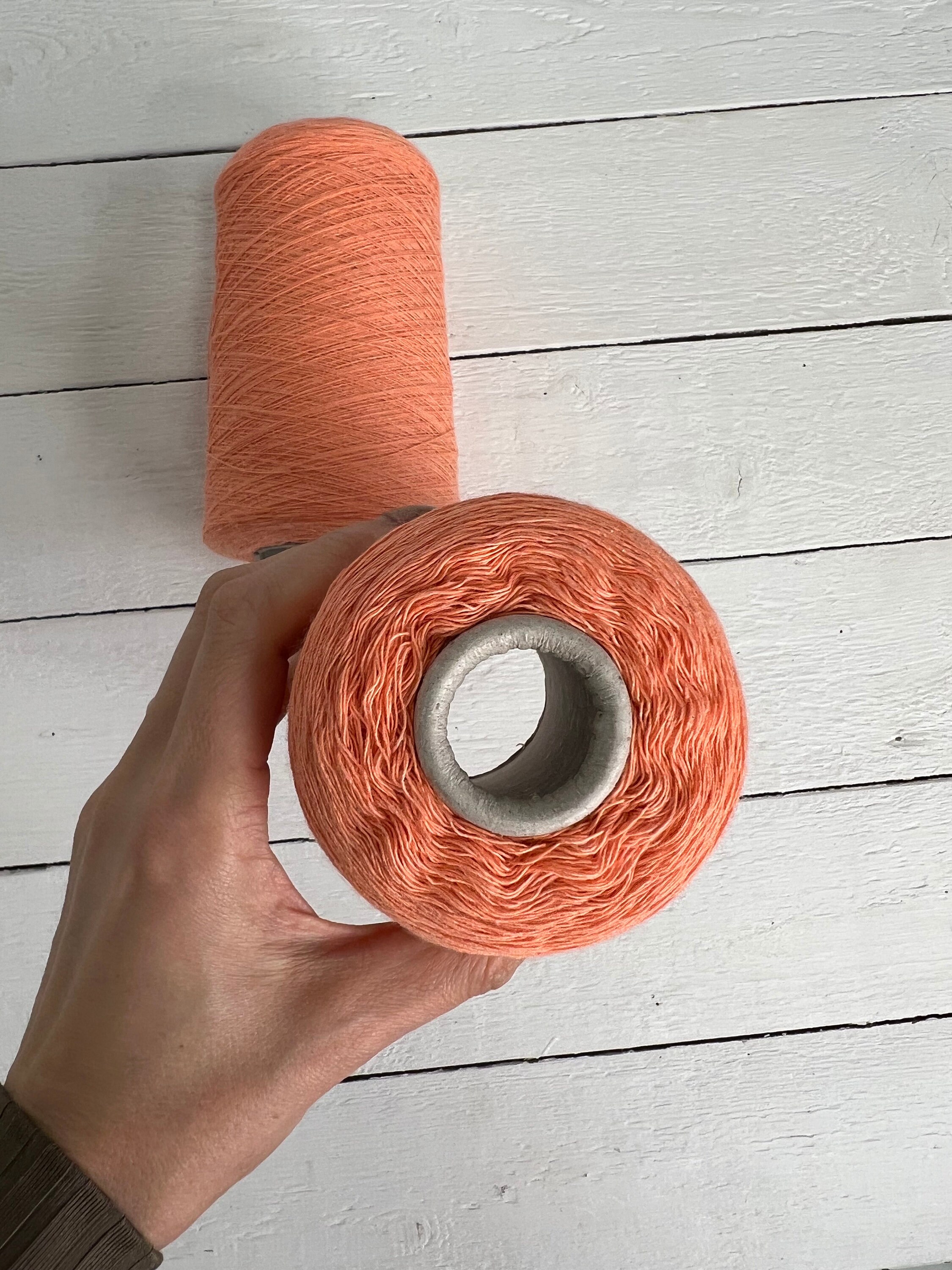 Fil Dentelle Lin Marron Sur Cône - Poids Lace - Tricot, Crochet, Tissage