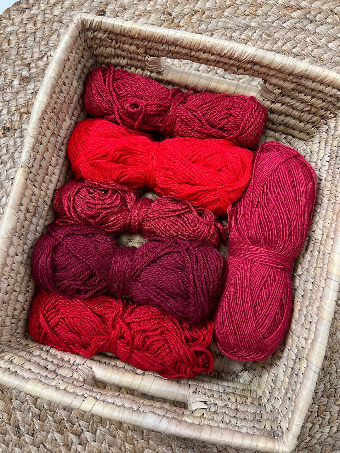 Red Wool Yarn Stash DK Weight Yarn Assorted Wool Lot Yarn Etsy UK