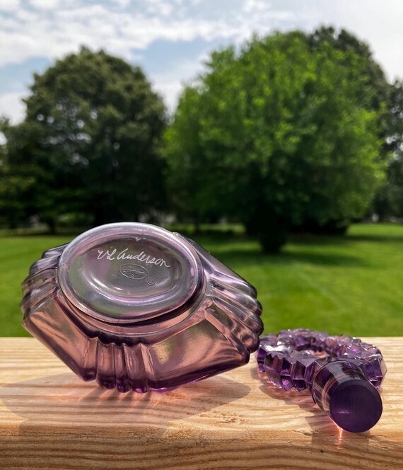 Vintage Fenton Amethyst Glass Perfume Bottle W/multifaceted