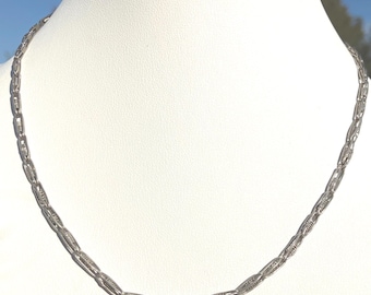 Vintage Swedged Chain Necklace in Aged Sterling Finish by the