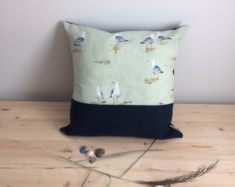 Seagull cushion 40x40 cm (16"x16"), Pillow cover Seagull, Seaside decor, Decorative cushions, coastal home decor, seagull decoration