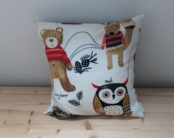 Kids Cushion 40x40cm (16"x16"), Nursery decor, Pillowcover,Animal printed cushion, unisex kids, Cushion for children, Kids room decor,