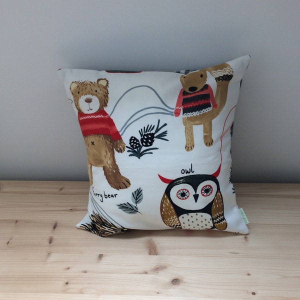 Kids Cushion 40x40cm (16"x16"), Nursery decor, Pillowcover,Animal printed cushion, unisex kids, Cushion for children, Kids room decor,