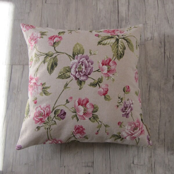 Garden Flowers, Cushion 40x40cm (16"x16") Floral Design, Pillow cover,for sister,romantic wedding, Cottage style, Mother's Day Gift, happy
