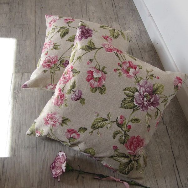 Flower cushion, Cushion 40 x 40 cm (16"x16"), Floral design, Pillow cover, Kissenbezug, Hortensia, Countryhome decor, Mother's Day Gift