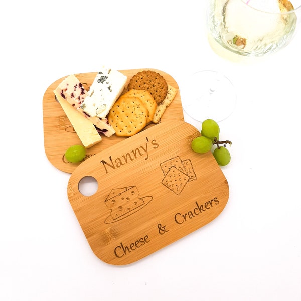 Personalised cheese & crackers treat board, serving tray. Mother's Day, Anniversary, Housewarming, Birthday, Gift for mum, dad