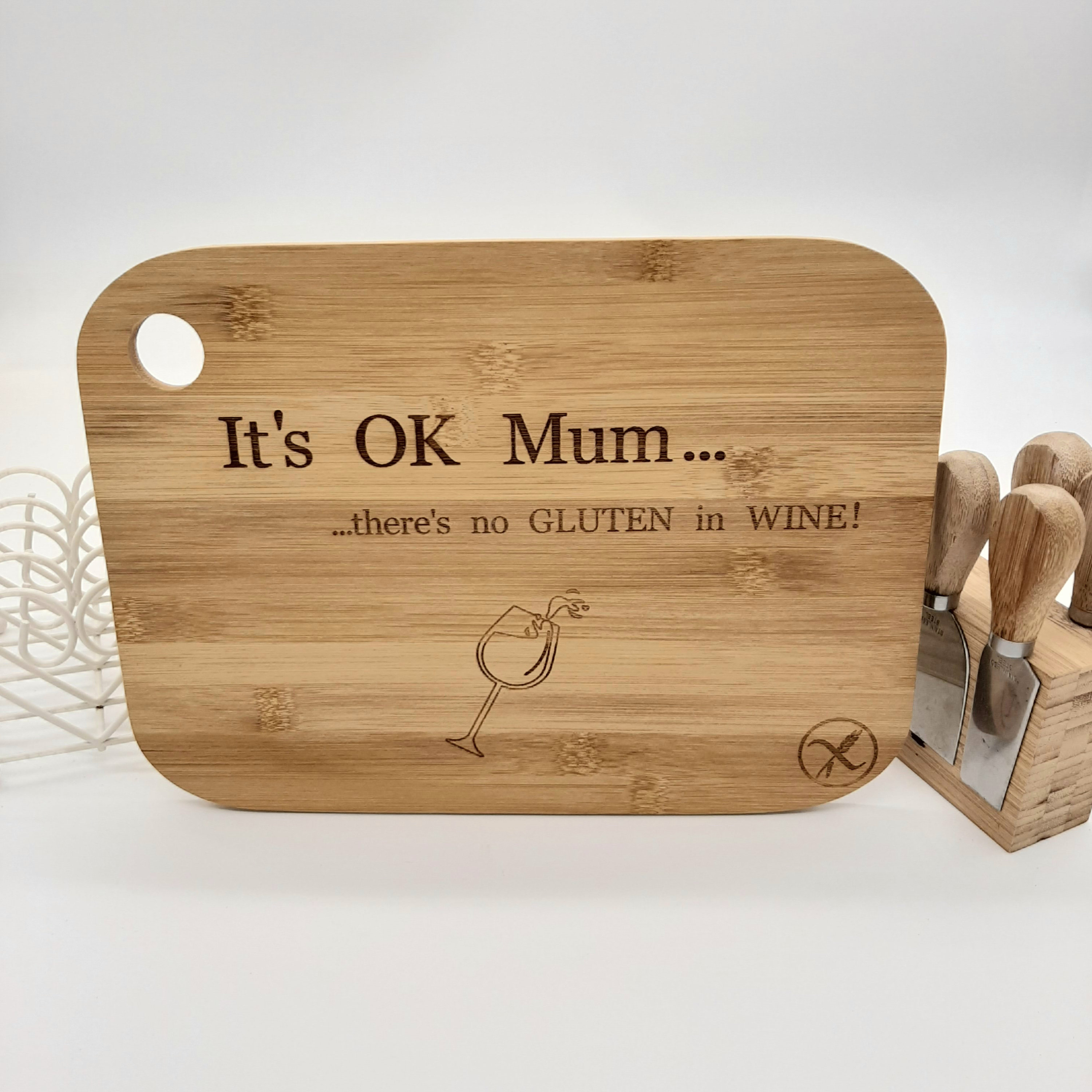 Coeliac, Gluten Free Personalised Chopping Board. A Great Housewarming or  Birthday Gift, Made From Bamboo. 