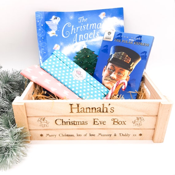 Personalised Unicorn Christmas Eve Box Wooden Crate Engraved Etsy UK