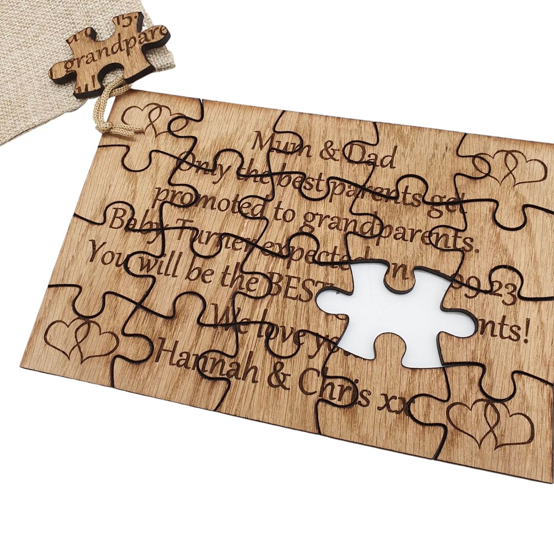 Personalised Pregnancy Reveal Jigsaw Puzzle. Pregnancy Announcement to