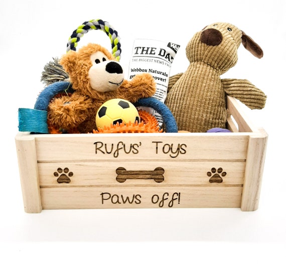 Personalised Dog Toy Box, Crate for Puppy and Dog Toys. Ideal Dog Owners  Gift 