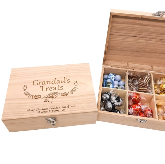 Caja de golosinas personalizada para chocolates y dulces, cualquier nombre  y mensaje, regalo ideal para papá, abuelo, cualquier goloso. -  México