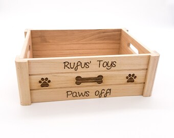 Personalised Dog Crate, Dog Toys, Wooden Crate, Pet, Dog Storage, Dog Gift,  Personalised for Pets, Rustic Style, Dog Toy Box, UK 