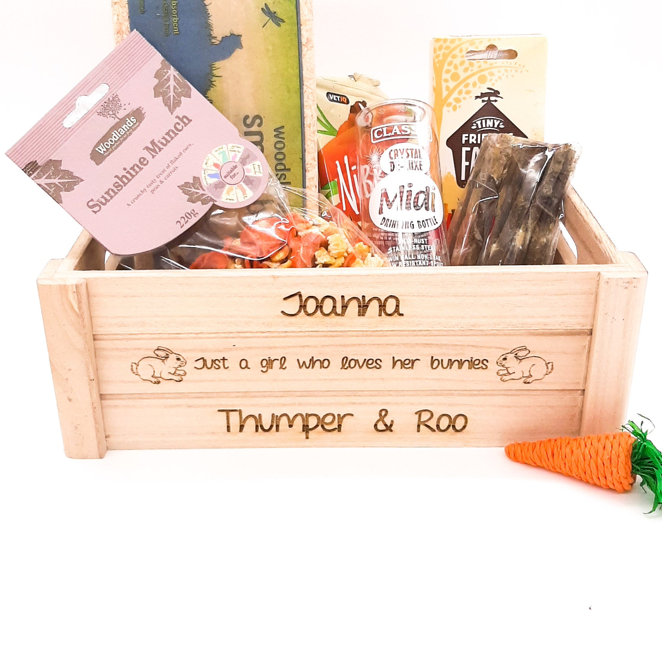 Rabbit & Bunny Gift Personalised Storage Crate for Food Etsy UK