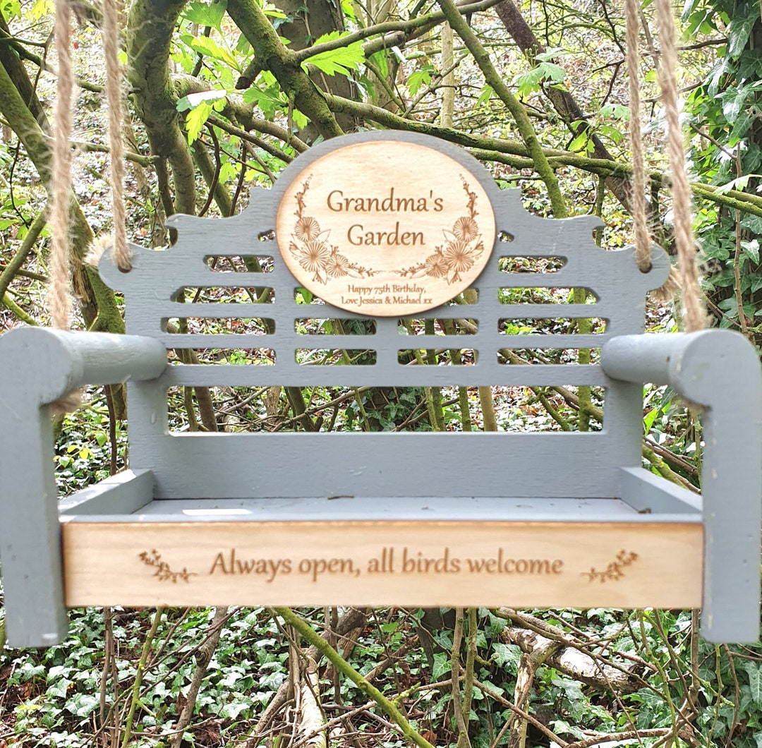 Personalised Bird Feeder Swing, Engraved With Any Name & Message. Bird