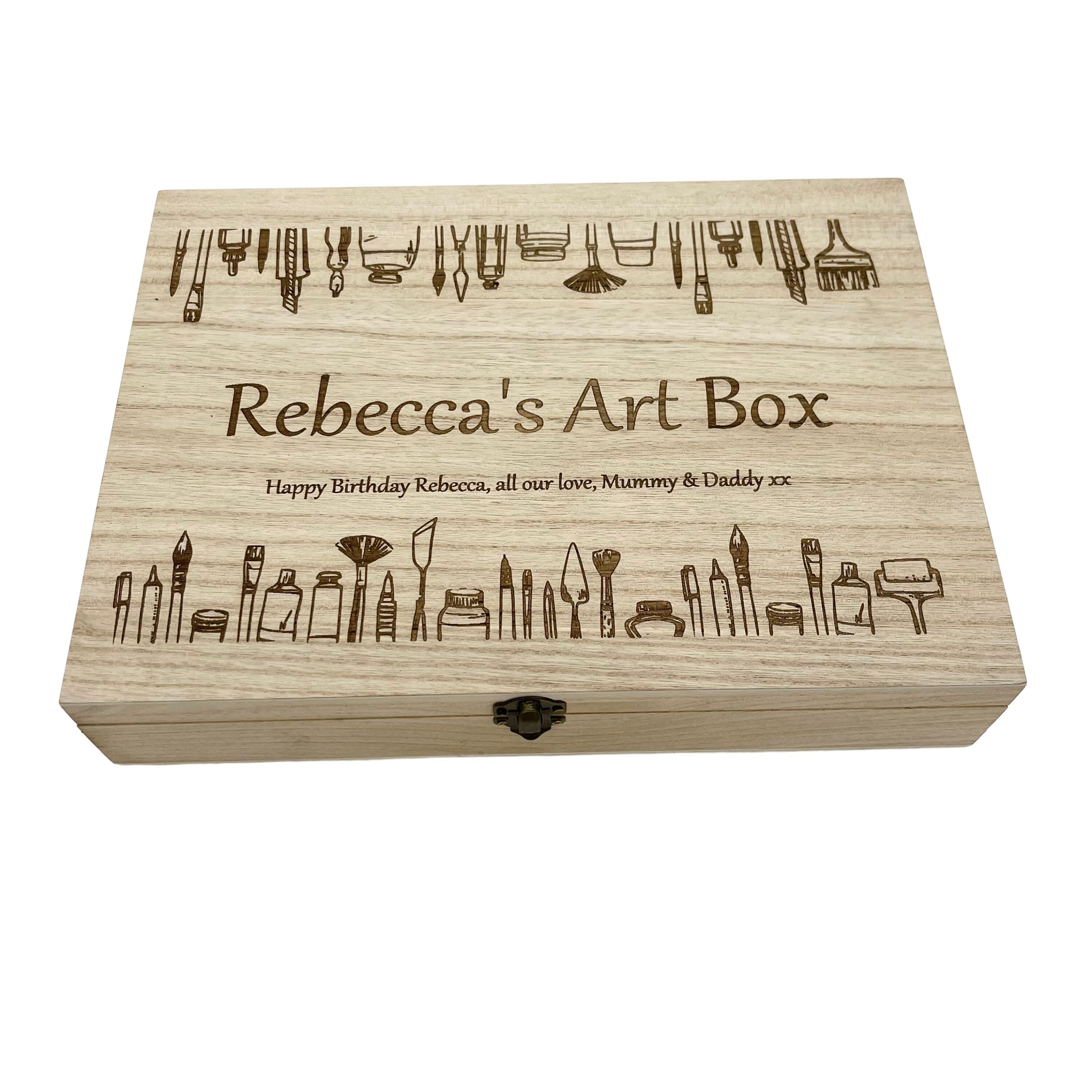 Personalised Large Art Box With Engraved Message Gift Idea Etsy