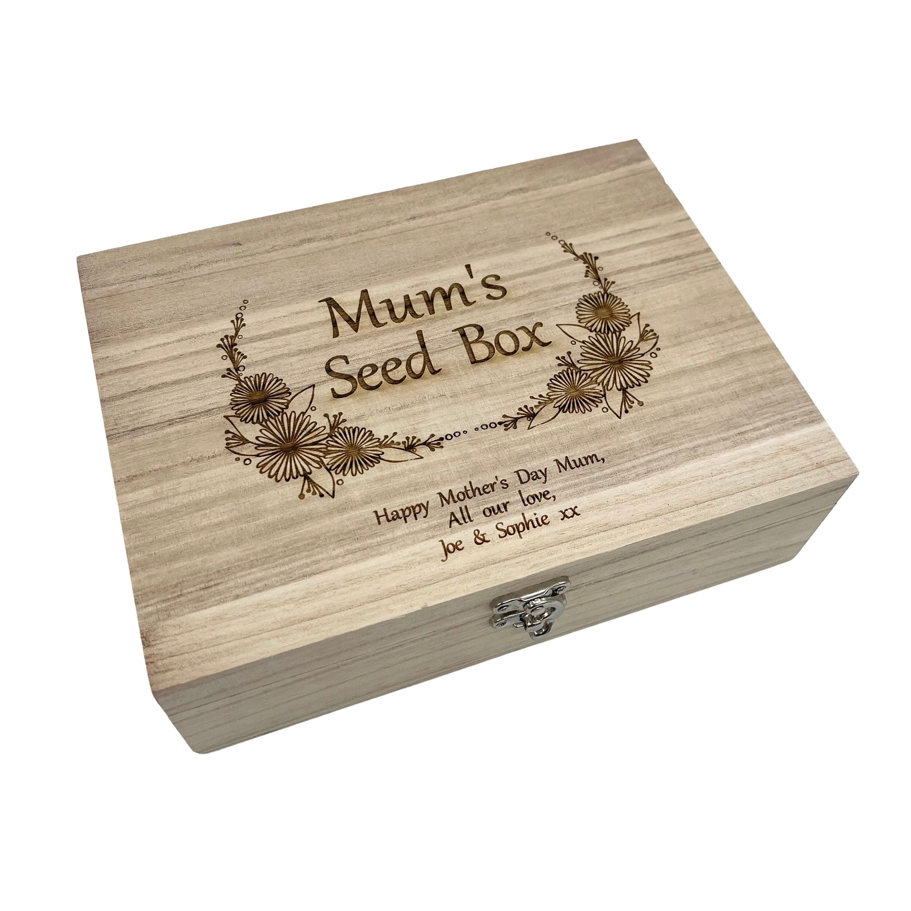 Personalised Floral Garden Seed Box Gifts for Gardeners Seed Storage  Organizer 