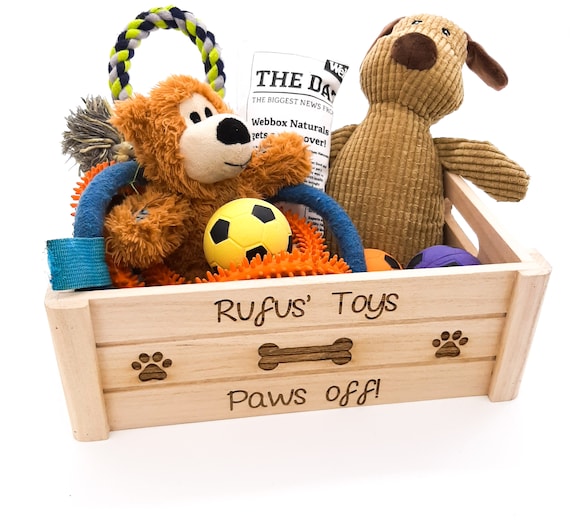 Personalised Dog Crate, Dog Toys, Wooden Crate, Pet, Dog Storage, Dog Gift,  Personalised for Pets, Rustic Style, Dog Toy Box, UK 