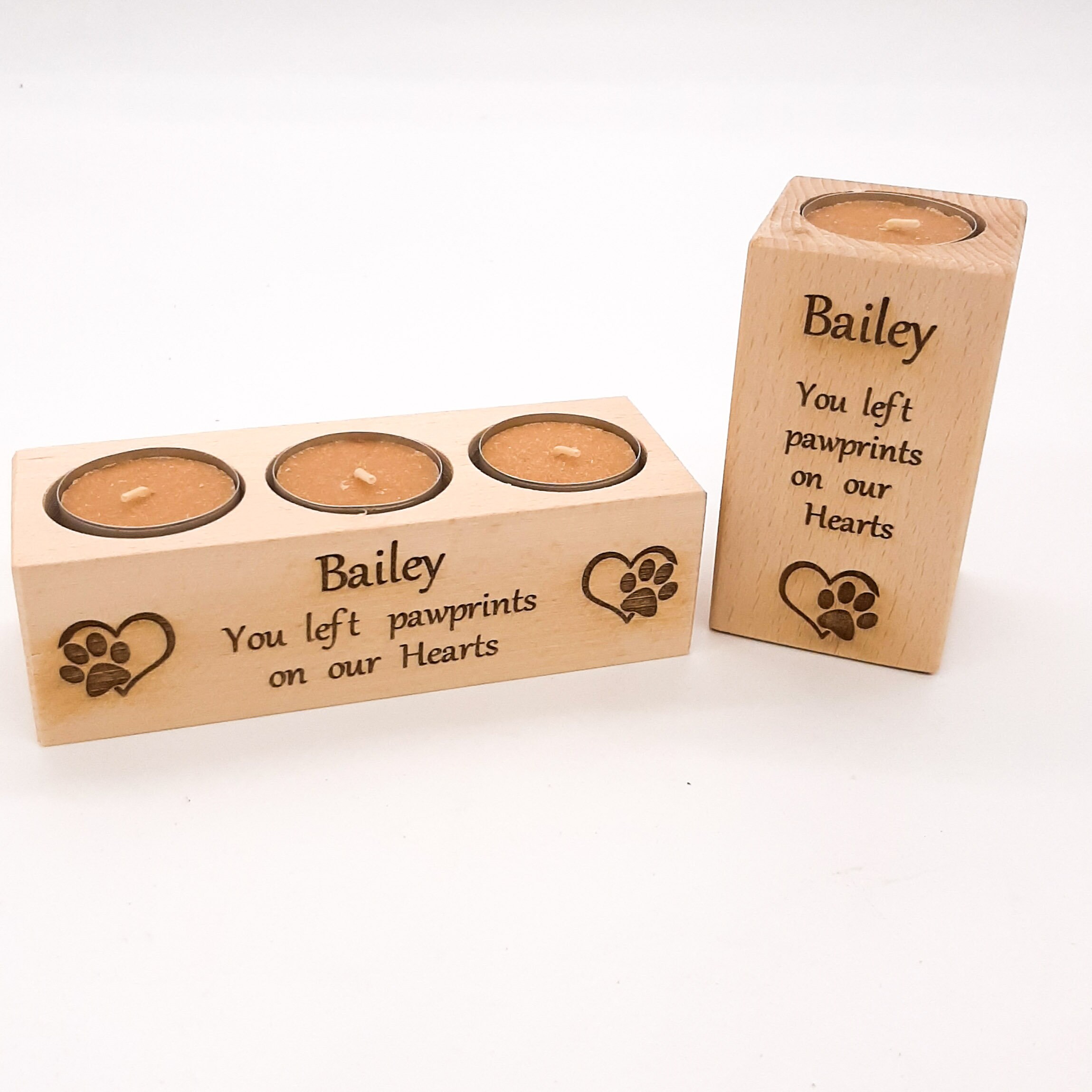 Personalised Dog Memorial / Remembrance Candle & 9 Tealight Etsy UK