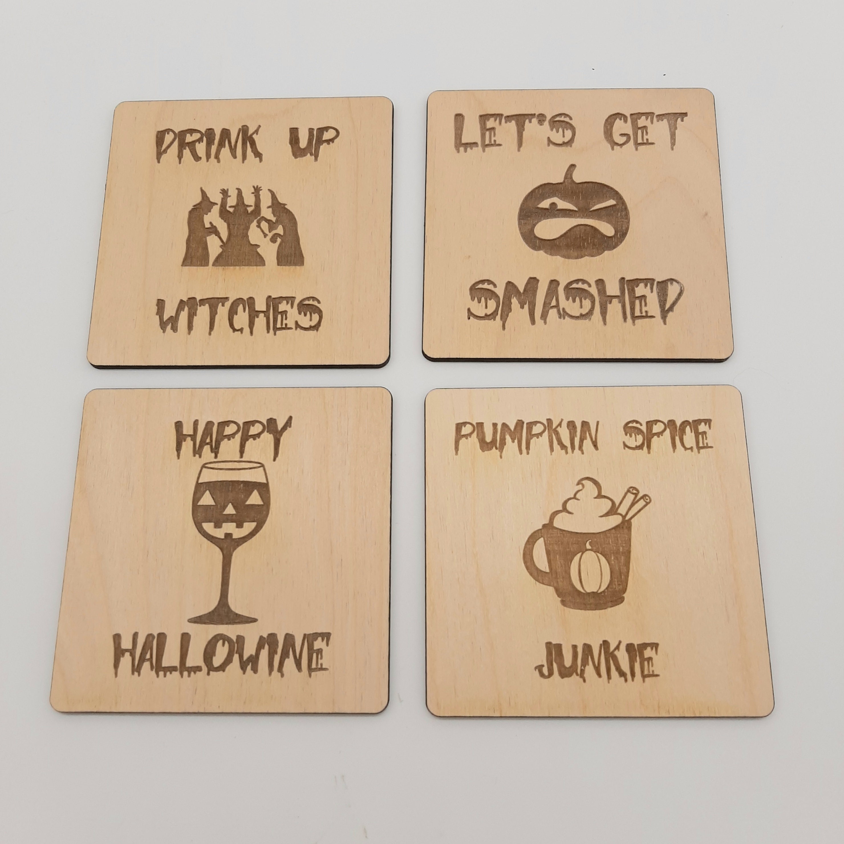 Halloween Coasters. Fun seasonal coasters in 4 spooky designs. Etsy