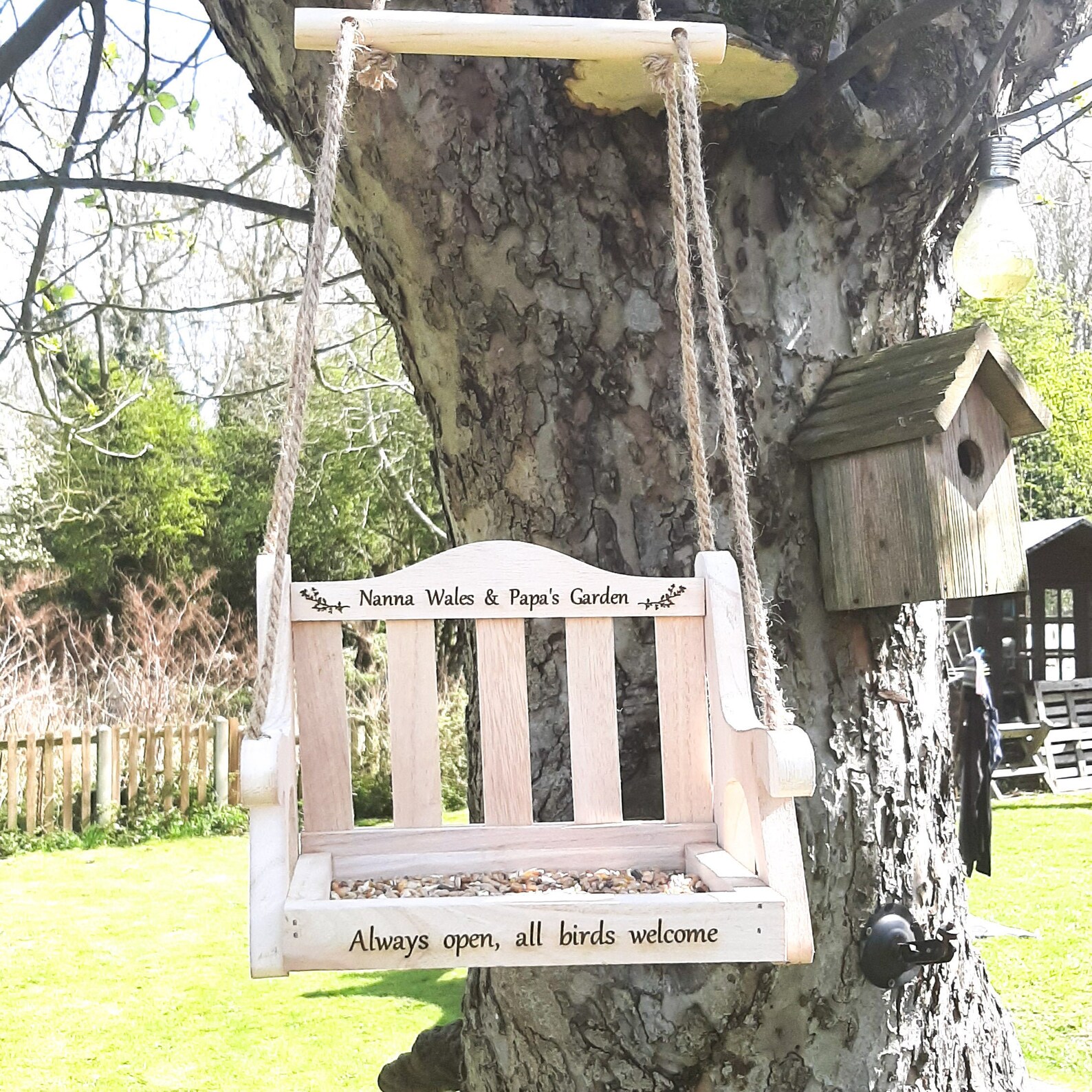 Personalised Bird Feeder Swing. Engraved With Any Name Family Etsy UK