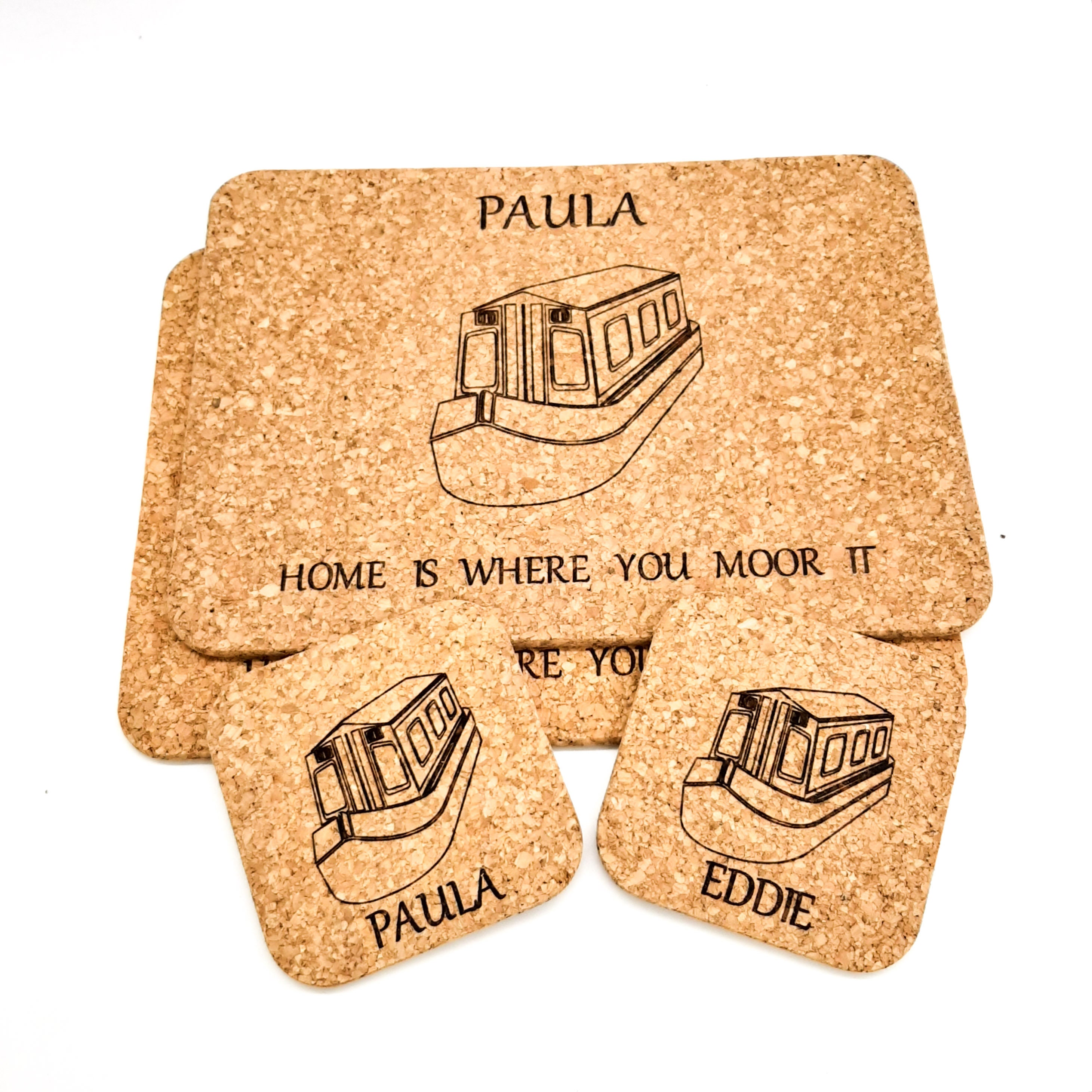 Personalised Narrowboat Canal Boat Placemats & Coasters Home Etsy UK