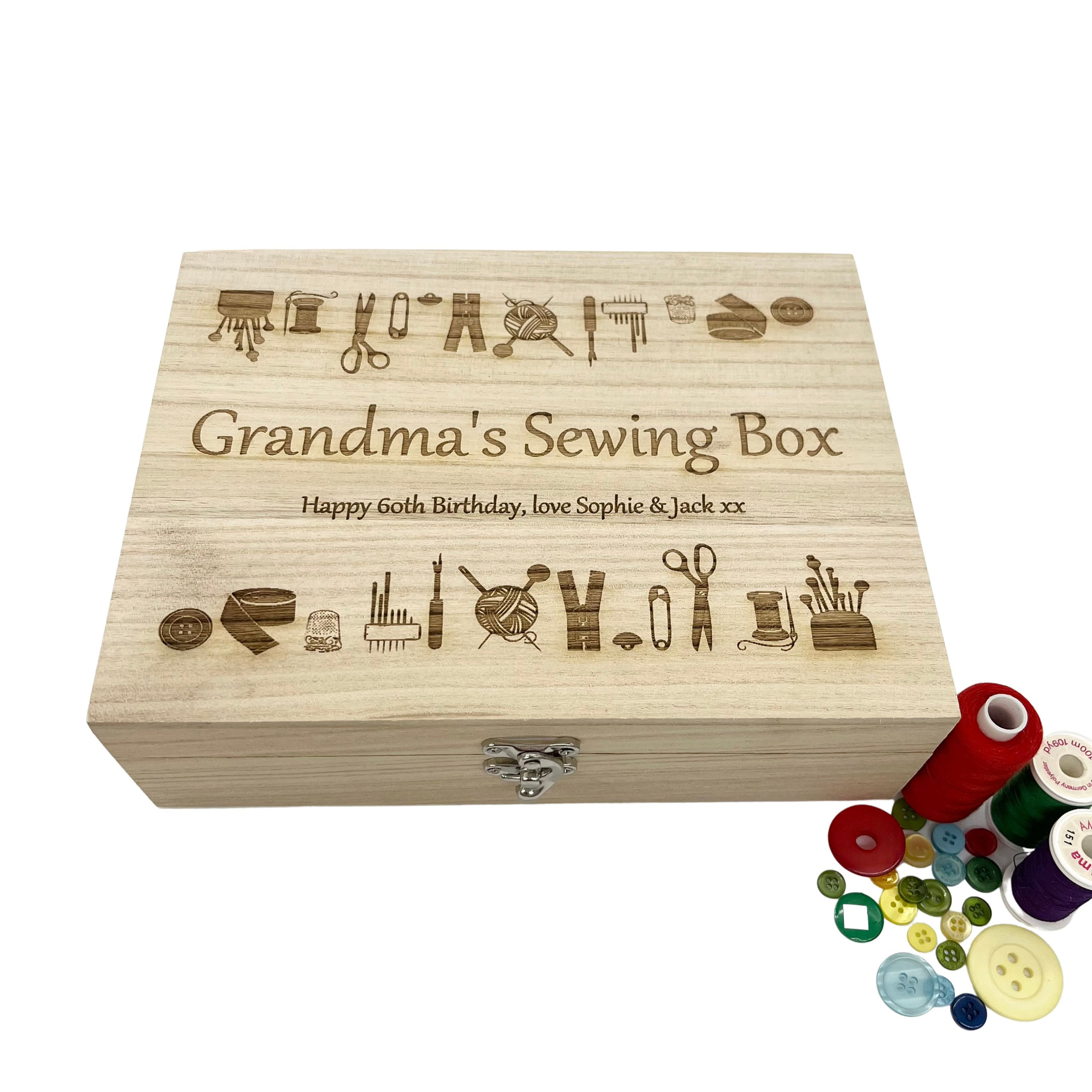 Sewing Box Personalised Sewing Gifts Sewing Tin Sewing Gifts for Women  Sewing Gift Box Gift for Mum Gift for Sewing UV373 -  UK