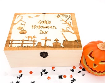 Personalised Halloween Box, spooky gift for kids! Ready to fill with Halloween treats
