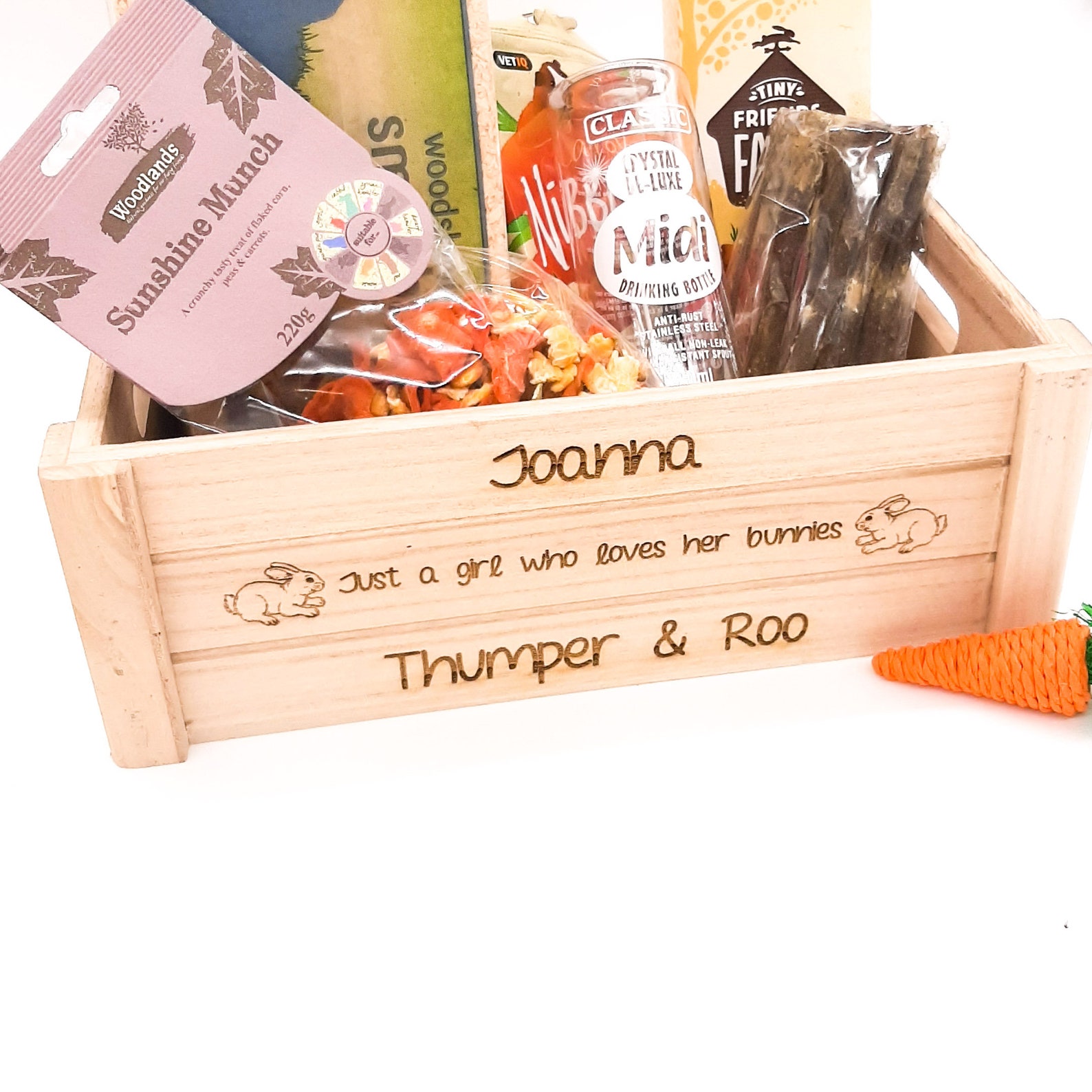 Rabbit & Bunny Gift Personalised Storage Crate for Food Etsy UK