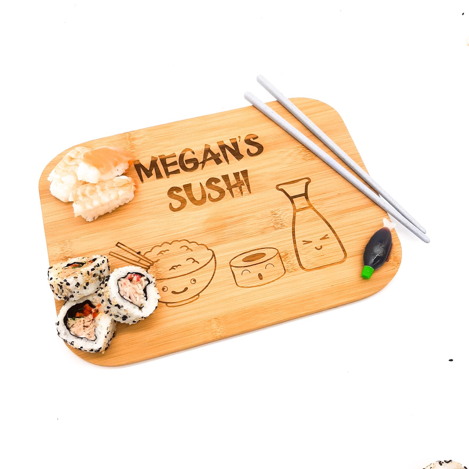 Personalised Sushi gift set. Serving Board & Reusable Etsy