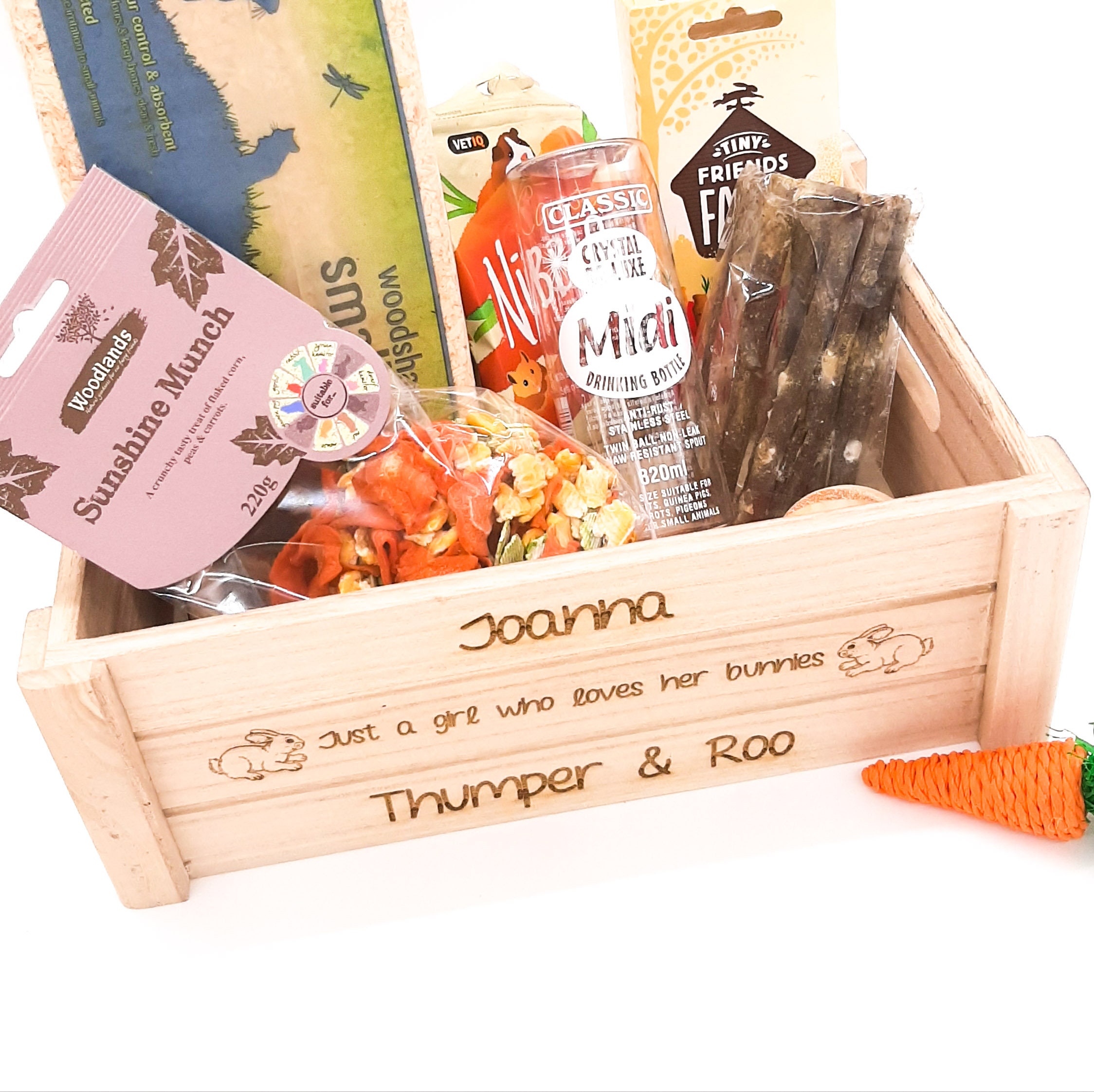 Rabbit & Bunny Gift Personalised Storage Crate for Food Etsy UK