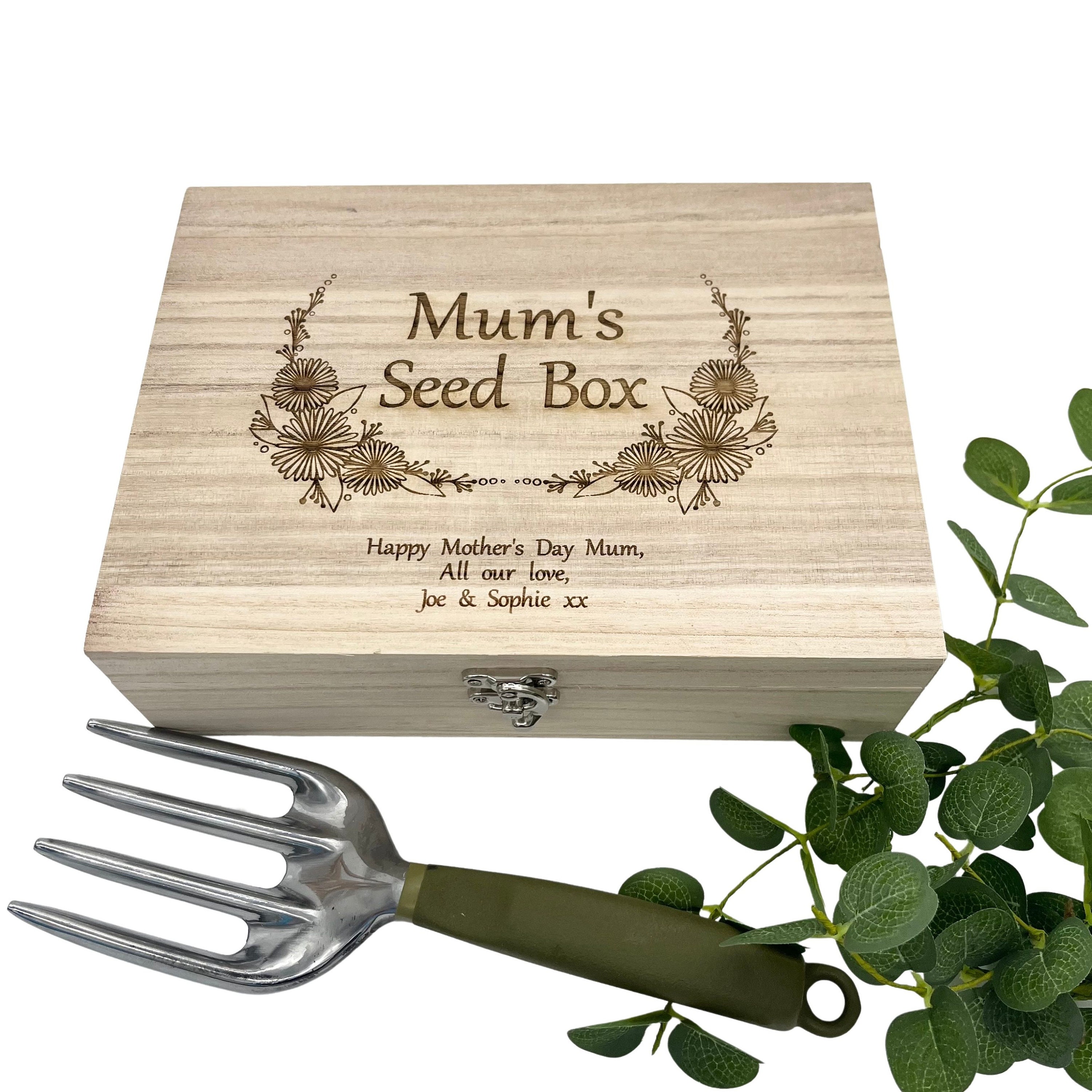 Wooden Garden Seed Box Seed Storage Organizer Box Indoor Herb Garden 