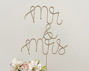 Mr and Mrs Cake Topper, Wire Cake Topper