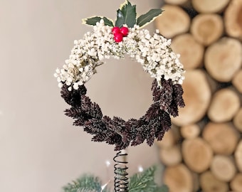Christmas Figgy Pudding Dried Flower Tree Topper