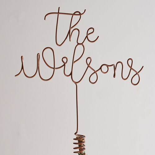 Personalised Family Name Wire Tree Topper Etsy