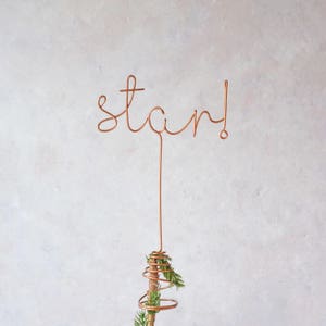 Wire Star Word Christmas Tree Topper, Minimalist Christmas Decor image 5