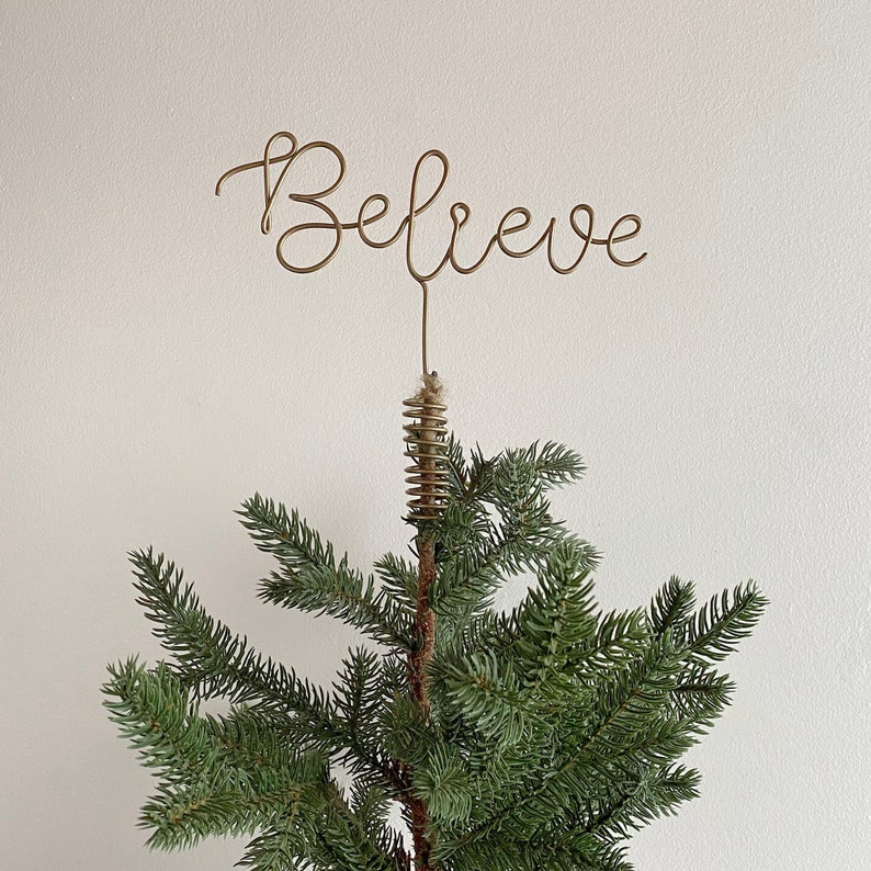 Believe Wire Christmas Tree Topper image 2