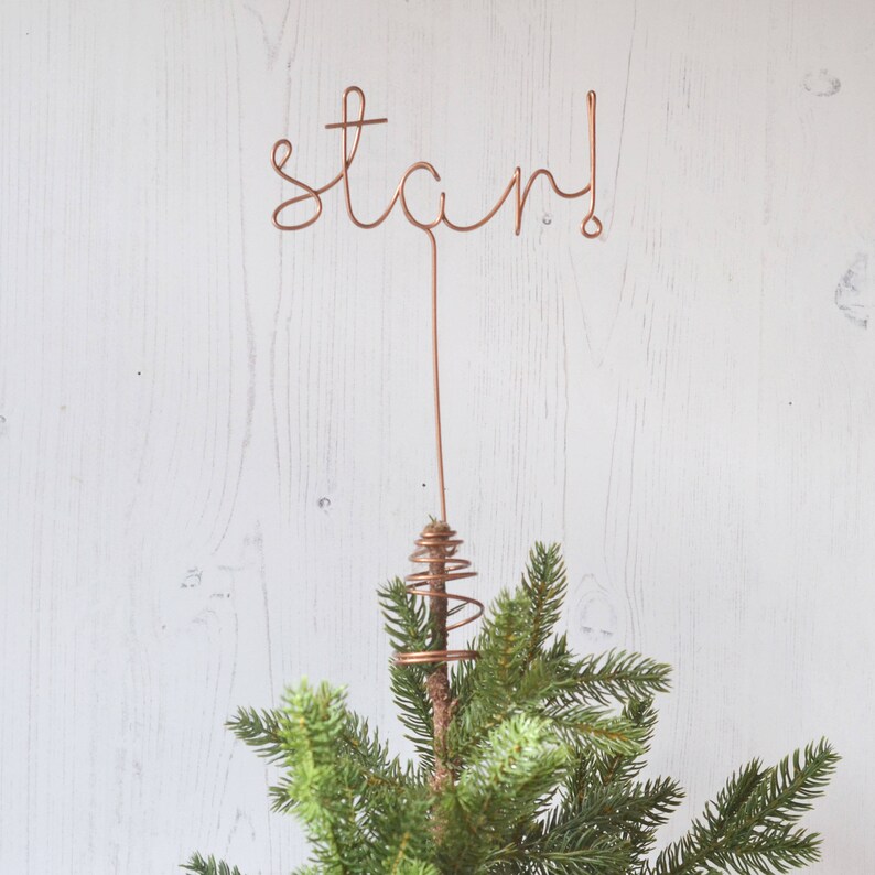 Wire Star Word Christmas Tree Topper, Minimalist Christmas Decor image 3