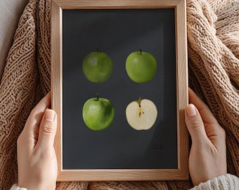 English Orchard Apple Study Print – Botanical Stages Wall Art (Digital Download)