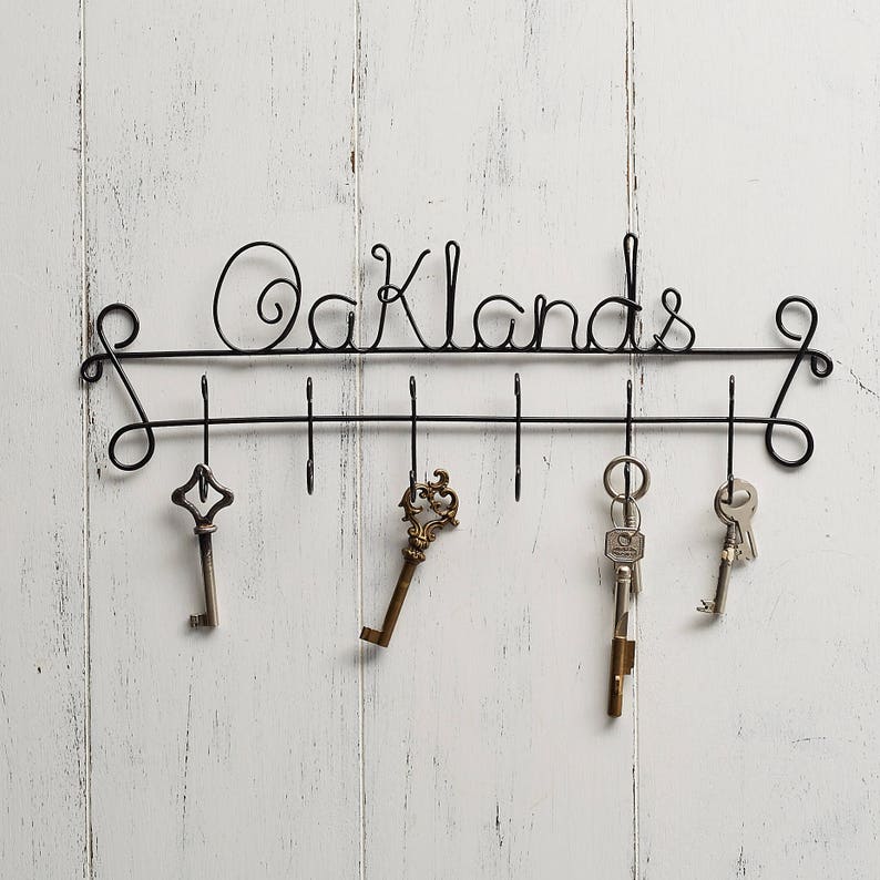 Personalised Wire Key Holder Custom Key Hanger Etsy